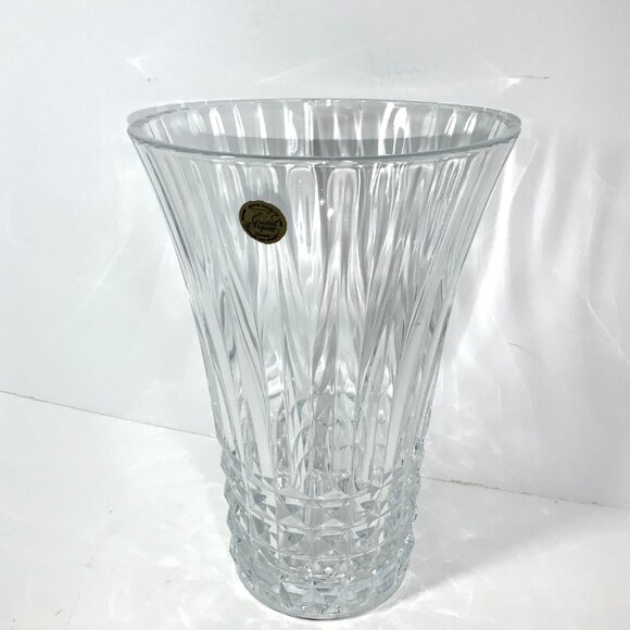 French Cristal D'Arques Diamond Cut Lead Crystal Vase Fontenay Collection MCM - Picture 9 of 12